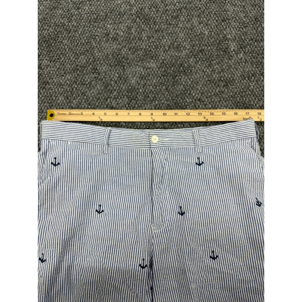 Polo Ralph Lauren Chino Shorts Men's 34 Blue White Striped Anchor Classic Fit 9" - Picture 5 of 8